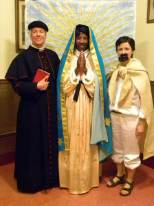 Cast: three postulants in the play "Our Lady of Guadalupe"