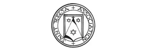A black and white image of the saint teresa association seal.